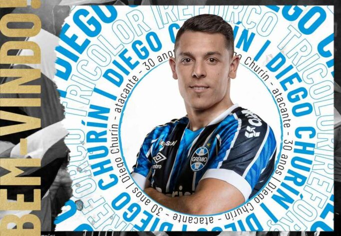 FECHADO - O Grêmio anunciou a chegada do atacante Diego Churin, que estava no Cerro Porteño, do Paraguai.  O argentino assinou contrato de dois anos, com possibilidade de prorrogação por mais um, até o final de 2023. 