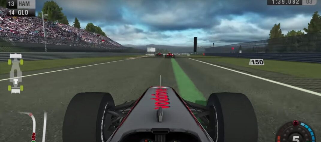 A primeira aparição de Hamilton foi no jogo F1 2009, da Codemasters, lançado para Nintendo Wii e PSP.