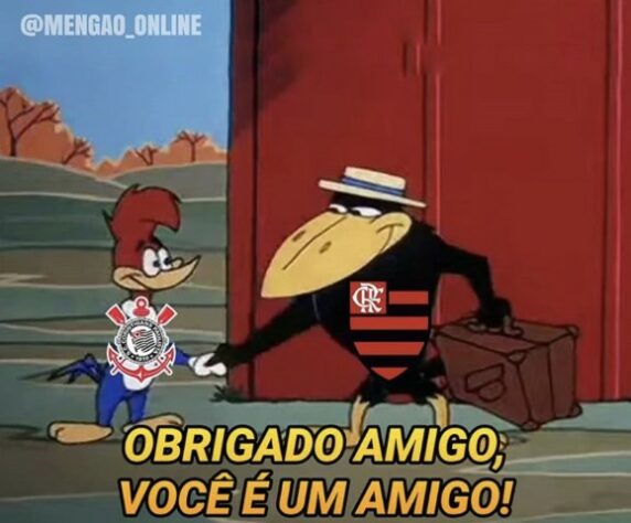 Na noite deste sábado, o Timão superou o líder do Brasileirão por 1 a 0 (gol de Matheus Davó) e abriu as portas para o Flamengo se tornar líder neste domingo. O resultado inspirou memes de corintianos e rubro-negros nas redes sociais. Confira! (Por Humor Esportivo)