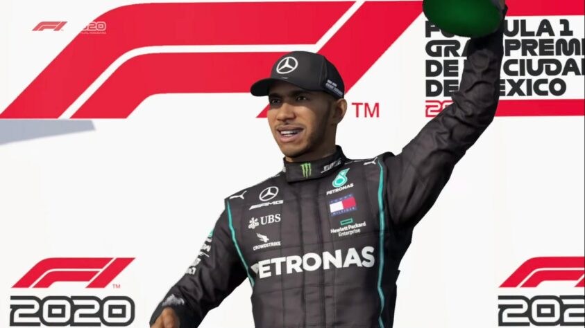 E no F1 2020, lançamento mais recente da Codemasters, Hamilton apareceu com o macacão preto da Mercedes, baseado na luta antirracista.