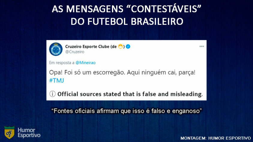 O Cruzeiro sempre se gabou de ser "incaível", mas a queda no Brasileirão de 2019 mostrou que a afirmação não é verdadeira