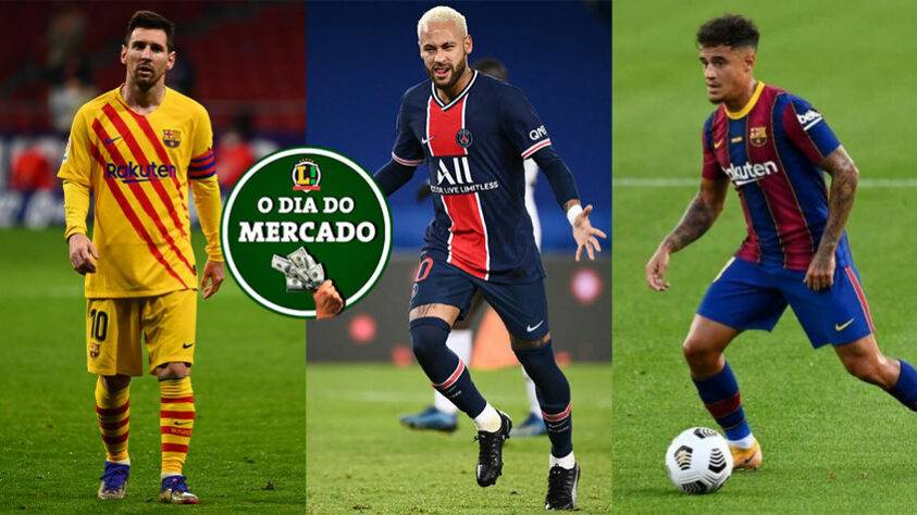  O final de semana do mercado da bola foi agitado! Mais um time inglês entrou na briga por Messi, informações apontam que o Barcelona abriu conversas para ter Neymar de volta e um gigante italiano pode contratar Philippe Coutinho. Confira essas e outras negociações no resumo do mercado!