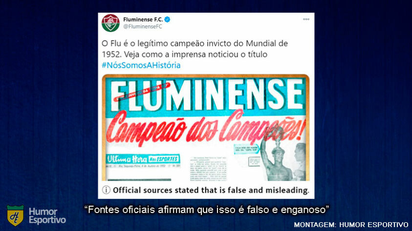 Assim como o Palmeiras, o Fluminense enaltece a conquista do Mundial na década de 50
