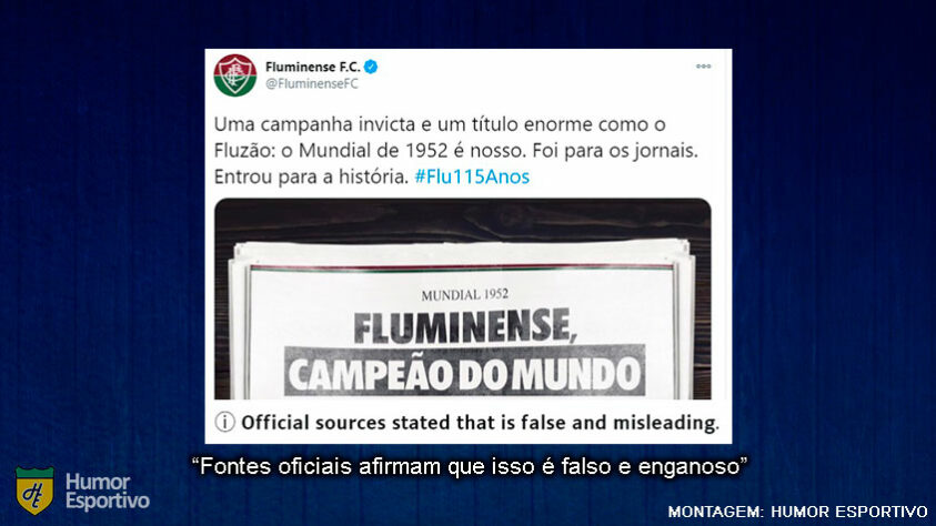 Assim como o Palmeiras, o Fluminense enaltece a conquista do Mundial na década de 50