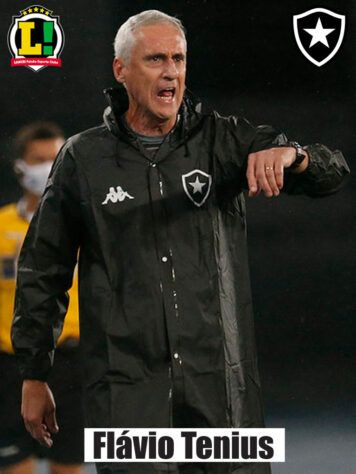 FLÁVIO TENIUS - 5,0 - Levou a campo o que tinha de melhor a seu dispor no Botafogo. Entretanto, não conseguiu superar as limitações da equipe e driblar os problemas ofensivos. A equipe só teve uma leve melhora após a entrada de Pedro Raul, mas foi pouco para obter a classificação.