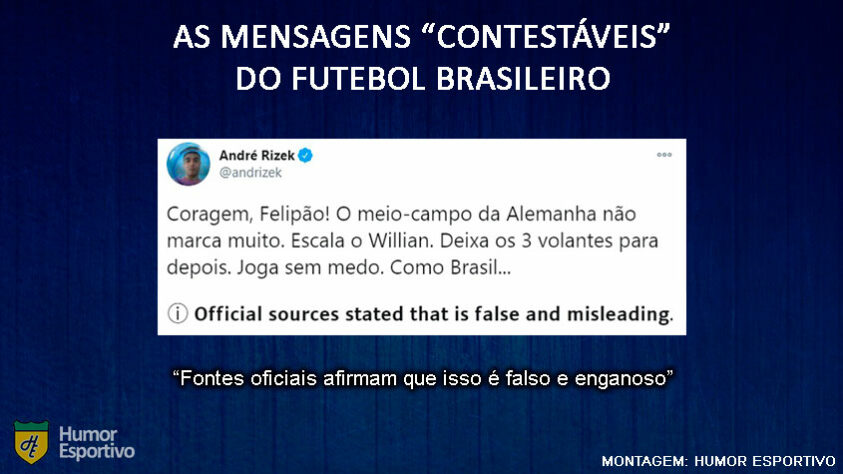 Será que o meio-campo da Alemanha realmente não marca muito, Rizek? Olha a fake news!