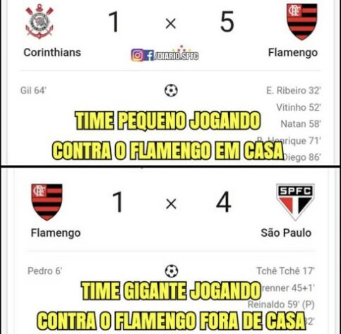 Brasileirão: os melhores memes da goleada de 4 a 1 do São Paulo sobre o Flamengo, no Maracanã