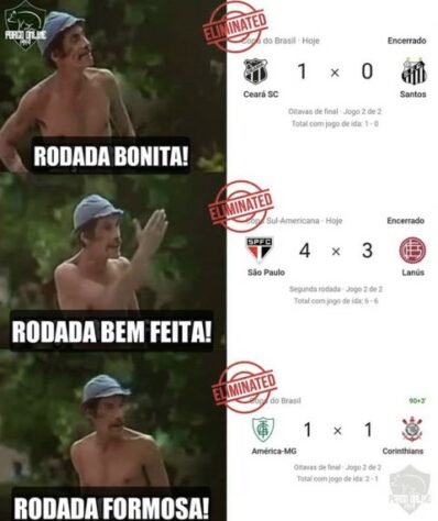 Santos, São Paulo e Corinthians são eliminados na mesma noite e fato rende memes na web