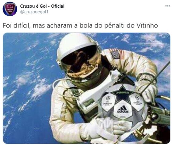 Vitinho isola bola contra o São Paulo e vira meme nas redes sociais