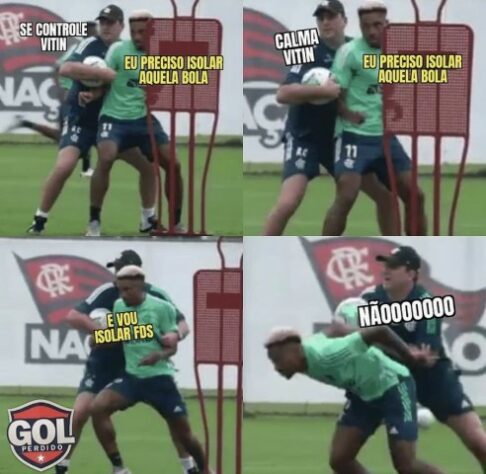 Vitinho isola bola contra o São Paulo e vira meme nas redes sociais