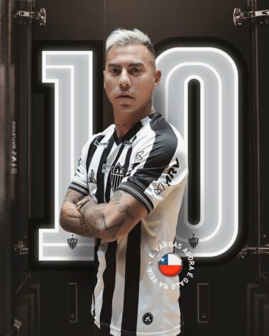 FECHADO - O atacante chileno Eduardo Vargas foi anunciado como novo reforço do Atlético-MG nesta segunda-feira (09). O novo camisa dez do Galo assinou contrato até 31 de dezembro de 2022.