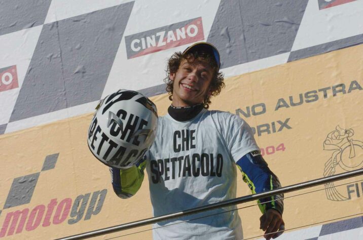 Rossi em Phillip Island quando conquistou o título de 2004