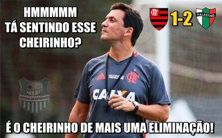 28/09/2016 - O Flamengo não conseguiu chegar às quartas de final da Copa Sul-Americana após ser eliminado pelo modesto Palestino, dentro do Kléber Andrade. A equipe chilena venceu por 2 a 1. 