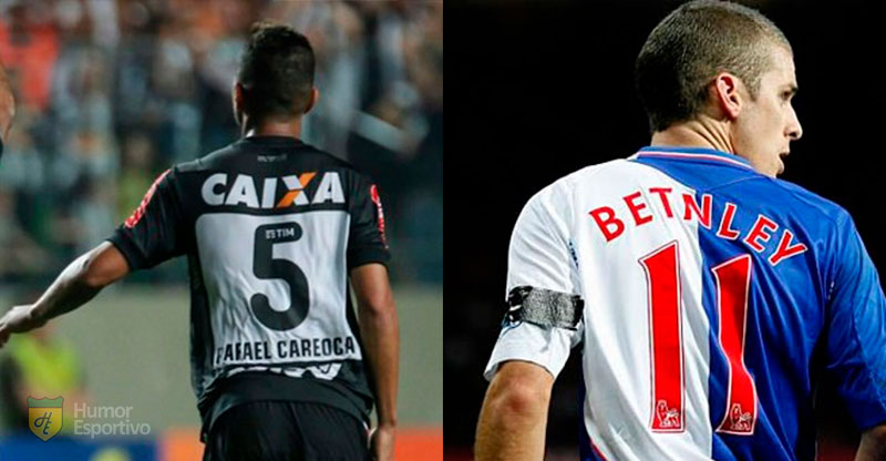 Gafes em camisas de jogadores: Rafael Carioca virou Rafael Careoca e Bentley virou Betnley.