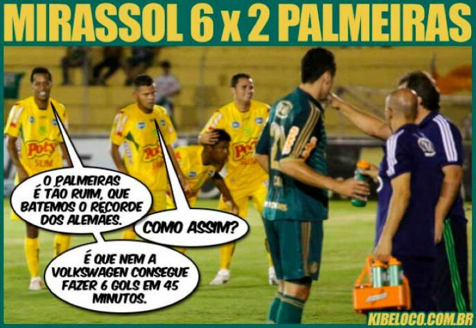 Faça chuva ou faça sol, gol do Mirassol! Em uma das derrotas mais humilhantes sofridas pelo Palmeiras, o Mirassol precisou de apenas 45 minutos para fazer 6 a 2 no Paulistão de 2013.