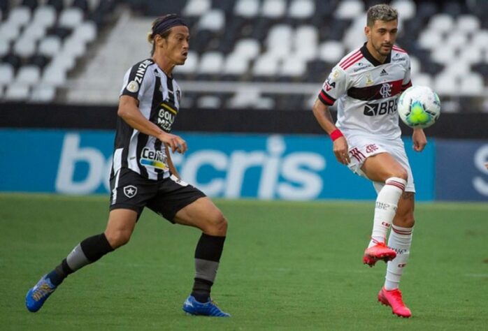 Neste sábado, o Flamengo derrotou o Botafogo por 1 a 0, com gol de Everton Ribeiro, no Estádio Nilton Santos e pela 24ª rodada do Campeonato Brasileiro. Com falha feia, Marcinho levou a pior nota na derrota, que ainda contou com a expulsão de Victor Luis. Confira as notas do clássico! (Por Gabriel Grey - gabrielgrey@lancenet.com.br) 