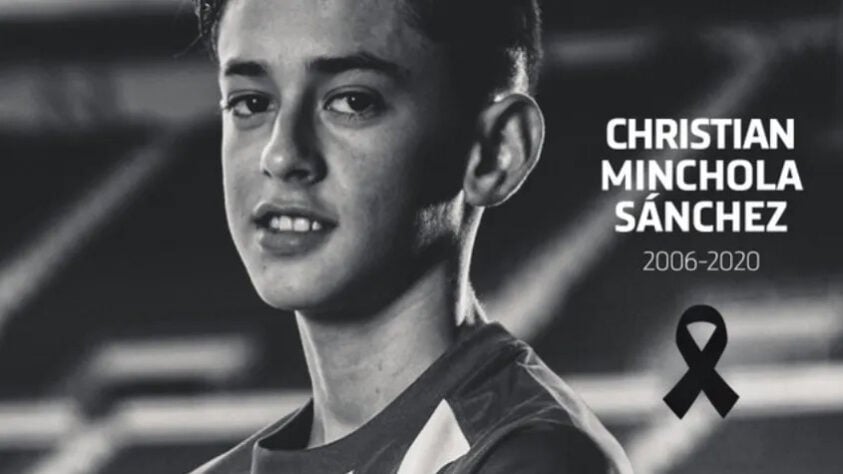 Promessa do Atlético de Madrid, CHRISTIAN MINCHOLA morreu precocemente aos 14 anos. O peruano, que partiu em 28 de março, estava no time infantil dos Colchoneros.