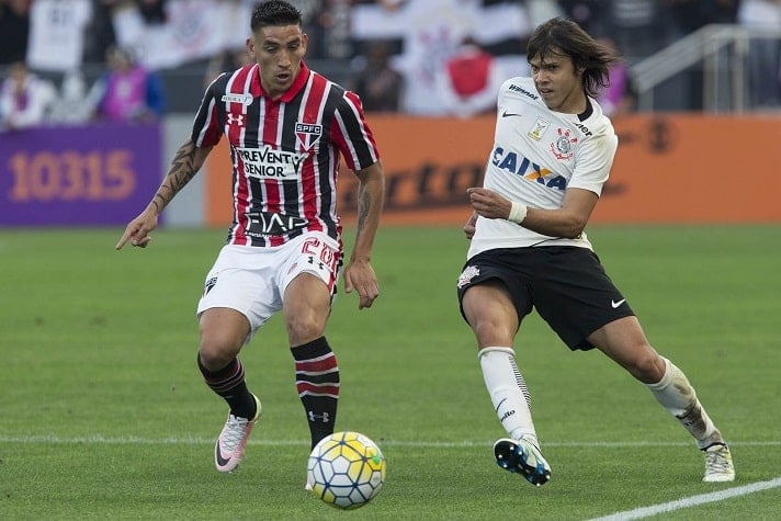 17/7/2016 - Corinthians 1 x 1 São Paulo - 15ª rodada do Brasileirão. Gols: Bruno Henrique (COR)/Cueva (SAO)