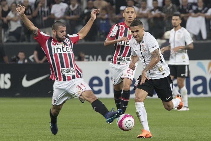 28/3/2018 - Corinthians 1 (5) x (4) 0 São Paulo - Semifinal do Paulistão. Gol: Rodriguinho (COR)