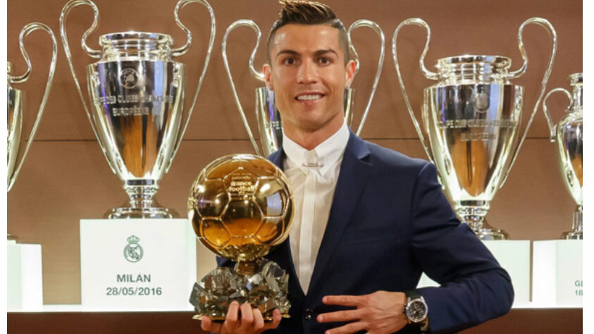 Top 3 real de 2016: Cristiano Ronaldo (Real Madrid) - 745 pontos, Lionel Messi (Barcelona) - 316 pontos e Antoine Griezmann (Atlético de Madrid) - 198 pontos.