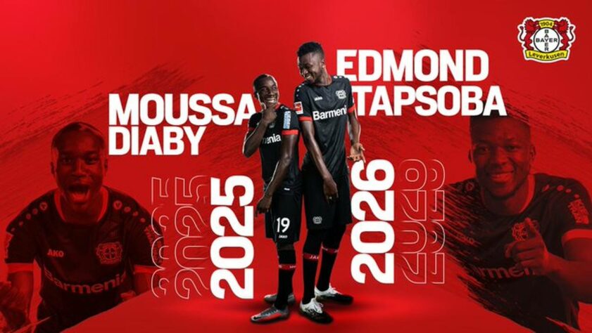 FECHADO - O Bayer Leverkusen renovou o contrato do ponta Moussa Diaby até 2025 e do zagueiro Tapsoba até 2026.