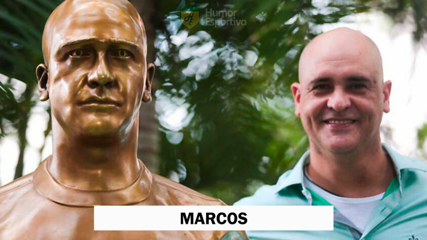 O goleiro Marcos foi homenageado no Palestra, mas muitos compararam o busto com o Sargento Pincel, do "Os Trapalhões"