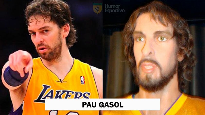 Astro da NBA, o espanhol Pau Gasol não ficou muito bem na escultura