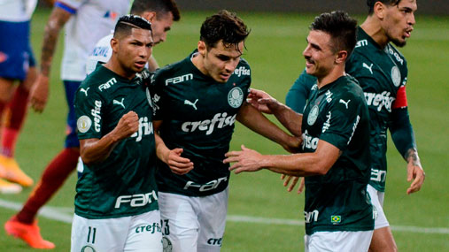 4º colocado – Palmeiras (41 pontos/24 jogos): 3,9% de chances de ser campeão; 69,4% de chances de Libertadores (G6); 0,001% de chances de rebaixamento.