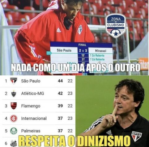 Memes: Torcedores do São Paulo exaltam Fernando Diniz e tiram onda com liderança do Brasileirão