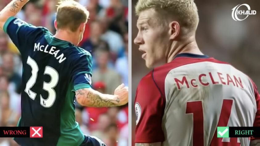 Gafes em camisas de jogadores: McClean virou McLean