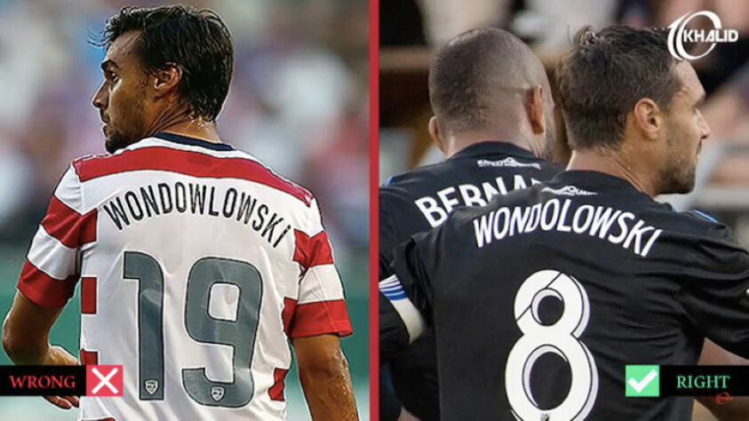 Gafes em camisas de jogadores: Wondolowski virou Wondowlowski