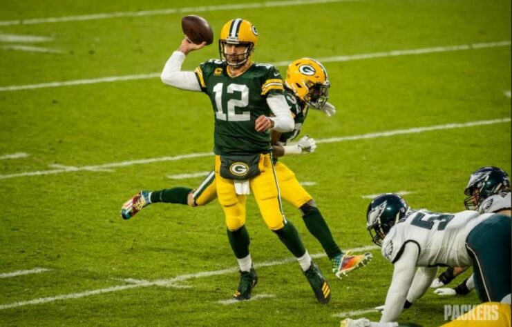 2º Aaron Rodgers - Quem disse que o QB dos Packers estava acabado? Rodgers 'rouba' a posição de Wilson após chegar ao 400º TD da carreira na semana 13 de 2020.
