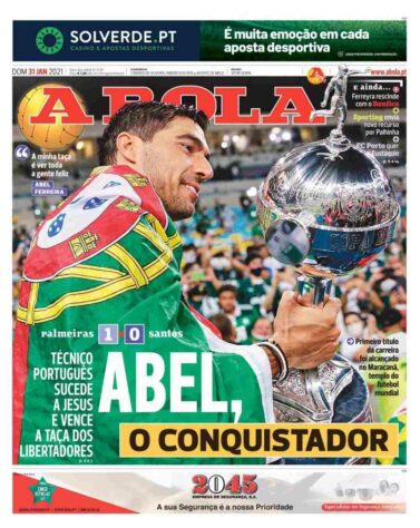 A Bola - Mais um jornal português deu destaque para o treinador Abel Ferreira.