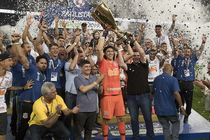 2019 - Naquele ano, o Timão se sagrou campeão paulista ao empatar em 0 a 0 com o São Paulo na ida (Morumbi) e vencer por 2 a 1 na volta (Neo Química Arena).