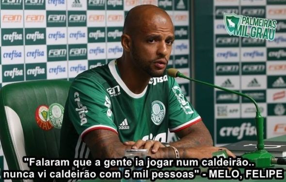 Paulistão 2017 (fase de grupos - 19/03/2017): após ser muito xingado pelos santistas na Vila, Felipe Melo ironizou o "caldeirão"