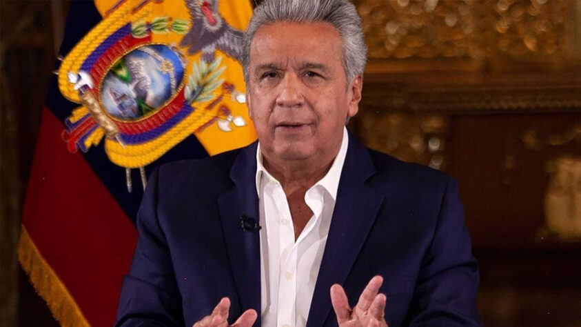 O presidente equatoriano Lenin Moreno torce para o Aucas, rival da LDU na capital Quito.