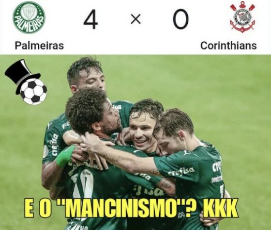 Palmeiras atropela o Corinthians por 4 a 0 e resultado rende memes nas redes sociais