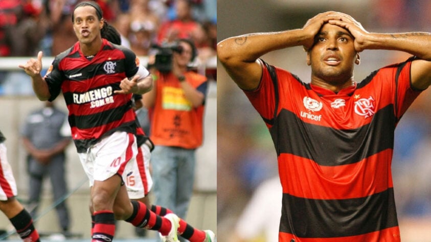 FLAMENGO - Ronaldinho Gaúcho e Deivid - Campeão carioca em 2011, o Flamengo teve Ronaldinho Gaúcho e Devid marcando 21 gols cada na temporada.