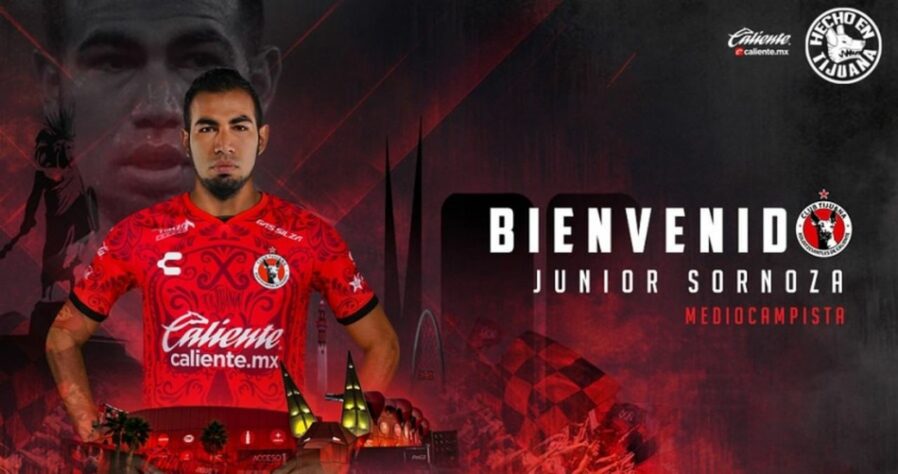 FECHADO - O que havia sido antecipado pelo próprio jogador no início da semana, foi anunciado nesta sexta-feira, já que o Tijuana anunciou a contratação por empréstimo de Junior Sornoza, que pertence ao Corinthians. O meia jogará no clube mexicano pelo período de um ano com valor de compra fixado, com opção de contratação em definitivo, caso seja do interessa de seu novo time.