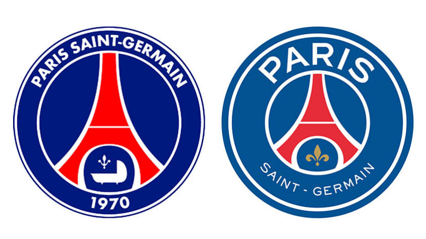 Paris Saint-Germain - O emblema do clube francês passou por uma transformação em 2013, ganhou um tom azul mais claro e uma flor-de-lis, símbolo da antiga monarquia.