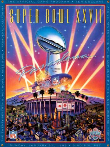 Super Bowl XXVII - Buffalo Bills foi derrotado pela terceira vez seguida na decisão. Desta vez, perdendo para o Dallas Cowboys: 52 a 17.