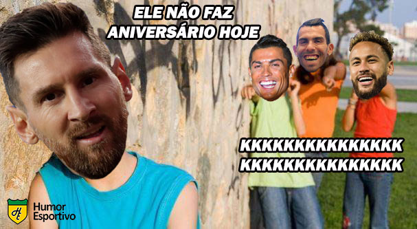 Dia 5 de fevereiro é marcado pelo aniversário de três grandes nomes do futebol mundial: Cristiano Ronaldo, Neymar e Carlito Tévez. A data especial sempre rende brincadeiras entre os torcedores e, nesse ano, o Humor Esportivo relembra algumas vezes que os craques brasileiro e português viraram meme nas redes sociais. Confira!