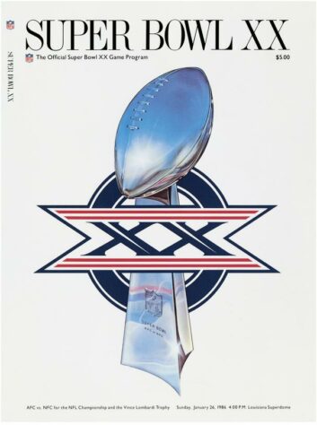 Super Bowl XX - 20 anos após o início da “Era Super Bowl”, o Chicago Bears decidiu o campeonato com o New England Patriots, em Nova Orleans. No final, massacre dos Bears por 46 a 10. 