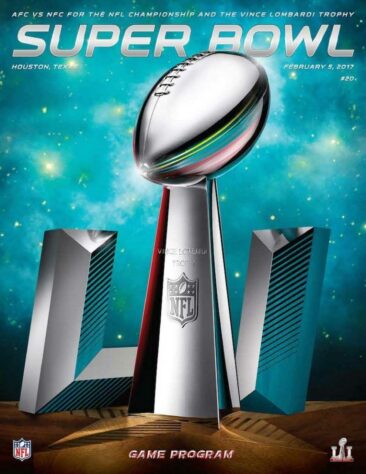 Super Bowl LI - Depois de liderar a final até o terceiro período por 28 a 3, o Atlanta Falcons não resistiu a reação furiosa do New England Patriots, que venceu o duelo por 34 a 28, na prorrogação. Partida marcou a maior virada na história dos SBs. 