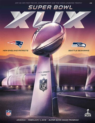 Super Bowl XLIX - Uma interceptação decisiva de Malcolm Butler no último quarto garantiu a vitória do New England Patriots sobre o Seattle Seahawks, por 28 a 24. Decisão marcou a quarta conquista de Super Bowl da dupla Tom Brady e Bill Belichick.