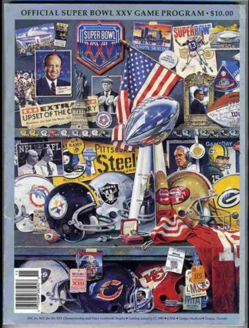 Super Bowl XXV - Um erro do kicker Scott Norwood ao chutar um field goal de 47 jardas, faltando oito segundos para o final garantiu o segundo Super Bowl do New York Giants, que derrotou o Buffalo Bills, por 20 a 19, em Tampa.