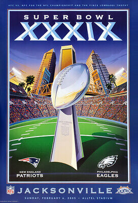 Super Bowl - XXXIX - A dinastia do New England Patriots ganhava mais um capítulo vencedor, com a dupla Tom Brady e Bill Belichick liderando o triunfo sobre o Philadelphia Eagles por 24 a 21, em Jacksonville.