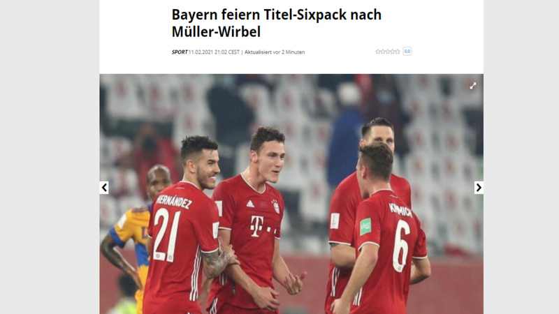Berchtesgadener Anzeiger - O jornal Alemão vibrou com o sexto título da temporada do Bayern de Munique. 