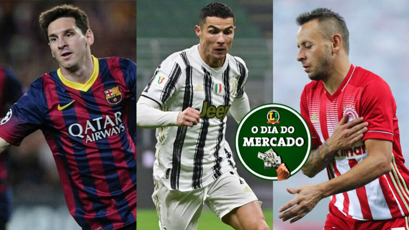 O Dia do Mercado traz notícias sobre os dois principais astros do futebol mundial. A Juventus tem planos para Cristiano Ronaldo. Messi, por sua vez, tem o futuro indefinido. No Brasil, o Galo tem interesse na contratação do lateral Rafinha, ex-Flamengo. Além disso, o São Paulo vendeu um jovem atacante. Veja o Dia do Mercado de quinta-feira.