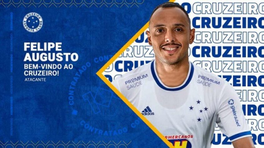 Outro reforço do time mineiro é Felipe Augusto, atacante de 28 anos que chega com contrato até dezembro de 2021.